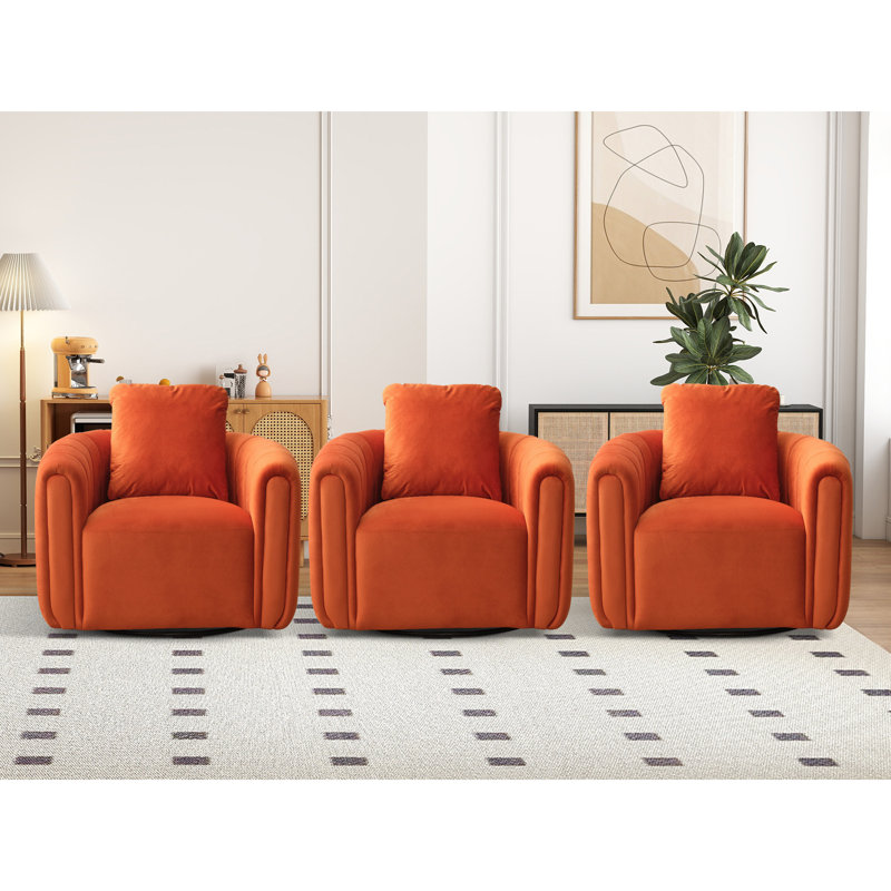 Fauteuil d'appoint rembourré 30,5 po, Orange, 3