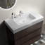 Meuble-lavabo de salle de bain 36 po - Noyer, lavabo blanc, rangement maximisé, glissières, finition élégante, poignée - Combinaisons de conceptions de, idée moderne-1320778733