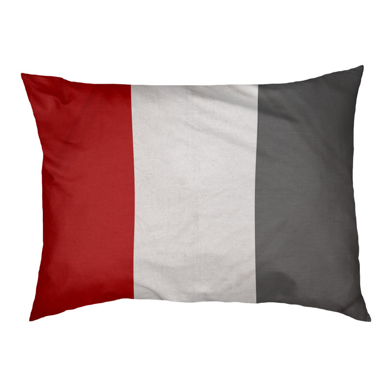 Coussin Atlanta, Grand (l 40 po x P 30 po x H 6,5 po), Scarlet/White/Gray