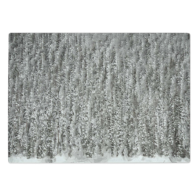 Tempered Glass the Winter Forest in Canada in Abstract Chopping Board, 28.5 cm W x 20 cm L