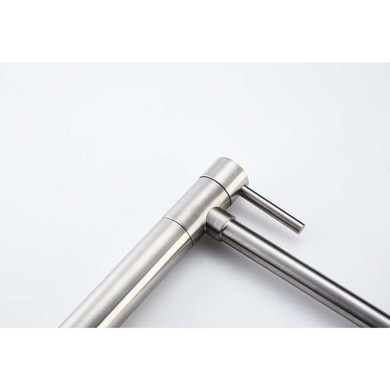 Extension Pot Filler Faucet - 360 Rotating And Foldable, Brushed Nickel Design, Brass Structure, Double Handles For Effortless Water Handling With Rotation Foldable Function, Elegance, Construction,