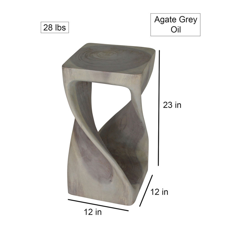 Chandi Solid Wood End Table, Sand Washed, 23" H x 12" W x 12" D