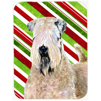 Caroline's Treasures Soft Coated Wheaten Terrier Candy Cane Christmas Glass Cutting Board