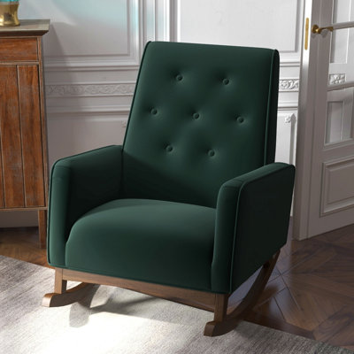 Chaise berçante en bois massif Demetrius
