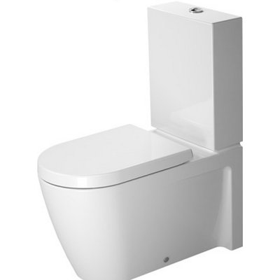 Cuvette de toilette allongée Starck à double chasse avec surface vitrée (siège non inclus)