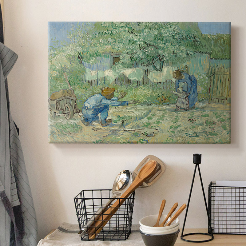 Premiers pas, d'après Millet-Vincent van Gogh-Toile tendue avec châssis-1890, 12 x 18