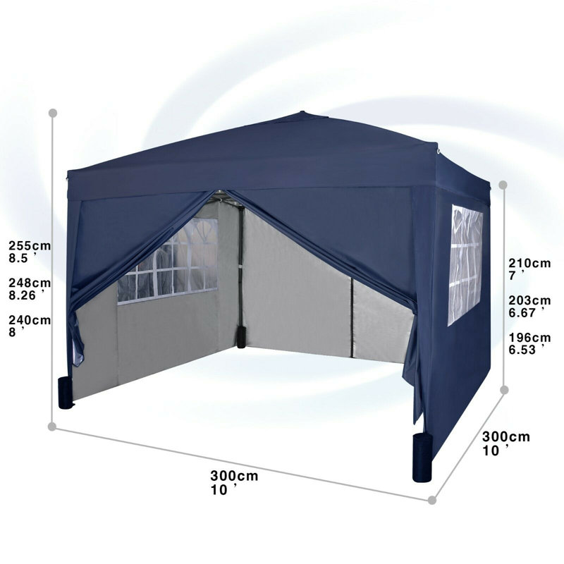 Jarrow 3m x 3m Steel Pop-Up Gazebo, Blue