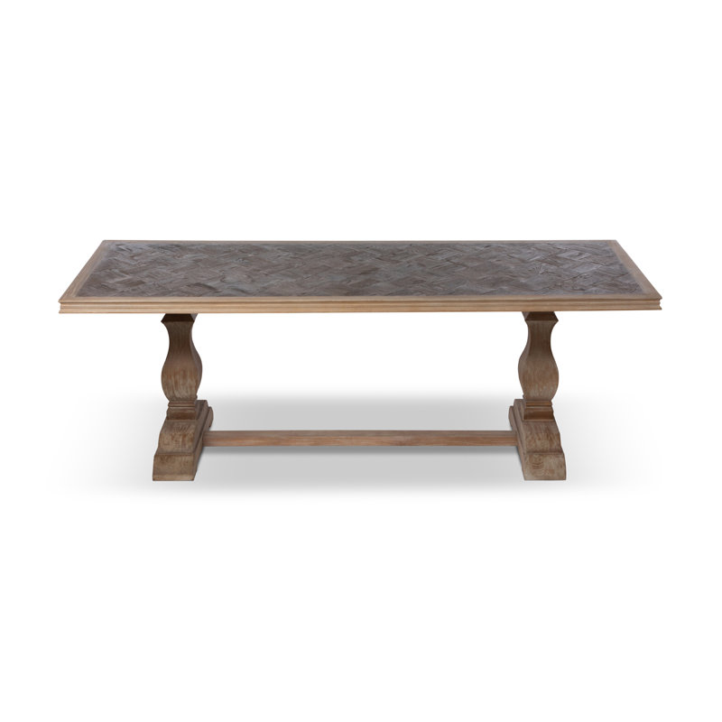 Dark Natural Reclaimed Oak and Poplar Farmhouse Dining Table