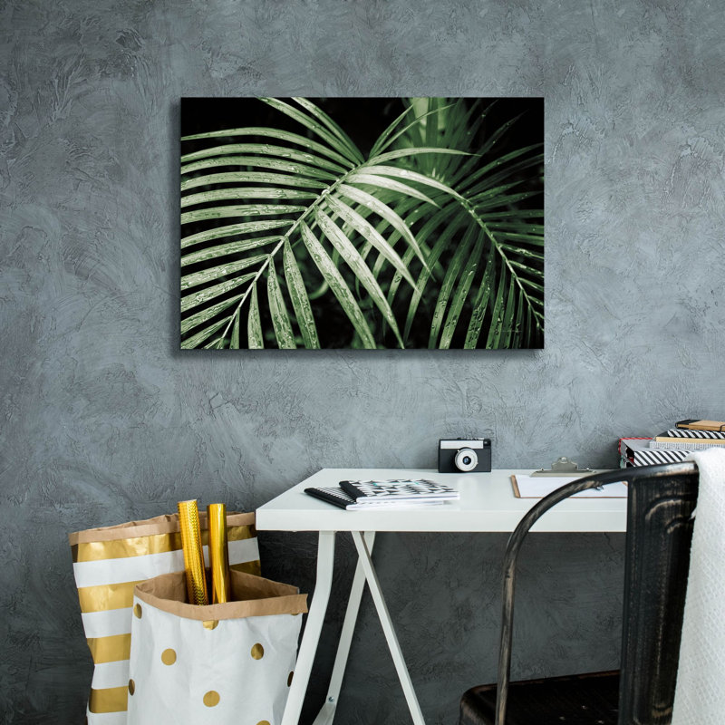  «Palm Fronds Green» par Debra Van Swearingen, art mural sur toile, 26 po x 18 po, H 18 po x l 26 po