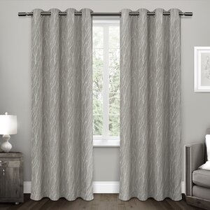 Bettine Floral Room Darkening Thermal Grommet Curtain Panels