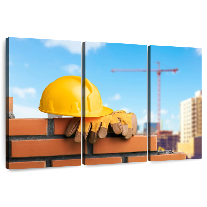 Alcaraz Hard Hat And Construction Gloves, 20" H x 33" W