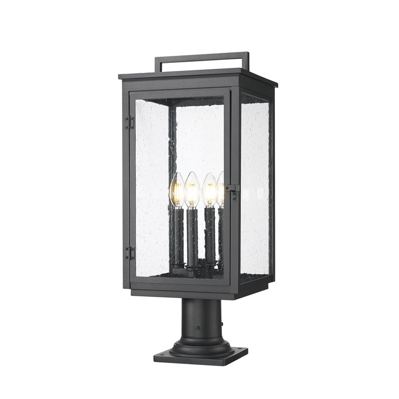 Stephan Sand Black 4 Light Outdoor Pier Mounted Fixture