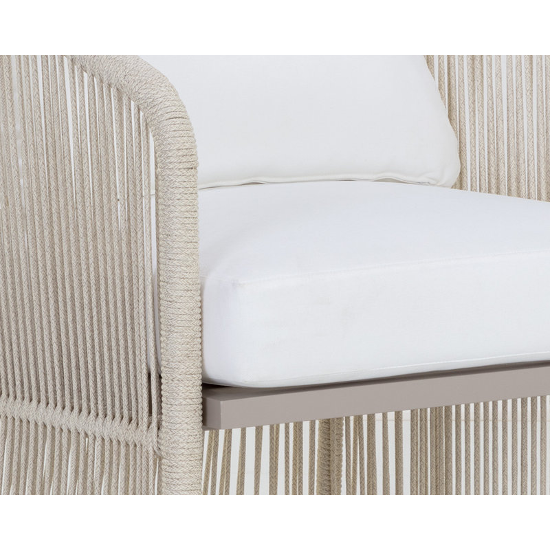 Allariz Outdoor Dining Armchair, White, Beige