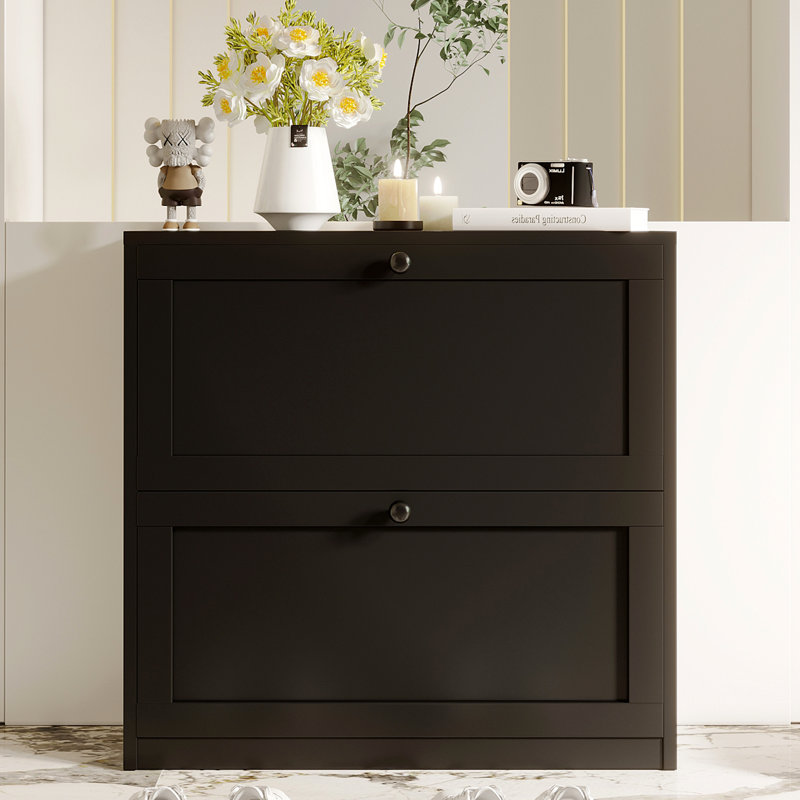 Whalan Shoe Storage Cabinet with 2 Flip Drawers, Freestanding Shoe Cabinet with Adjustable Shelf, for Entryway, Hallway, Living Roomway, Hallway, Living Room