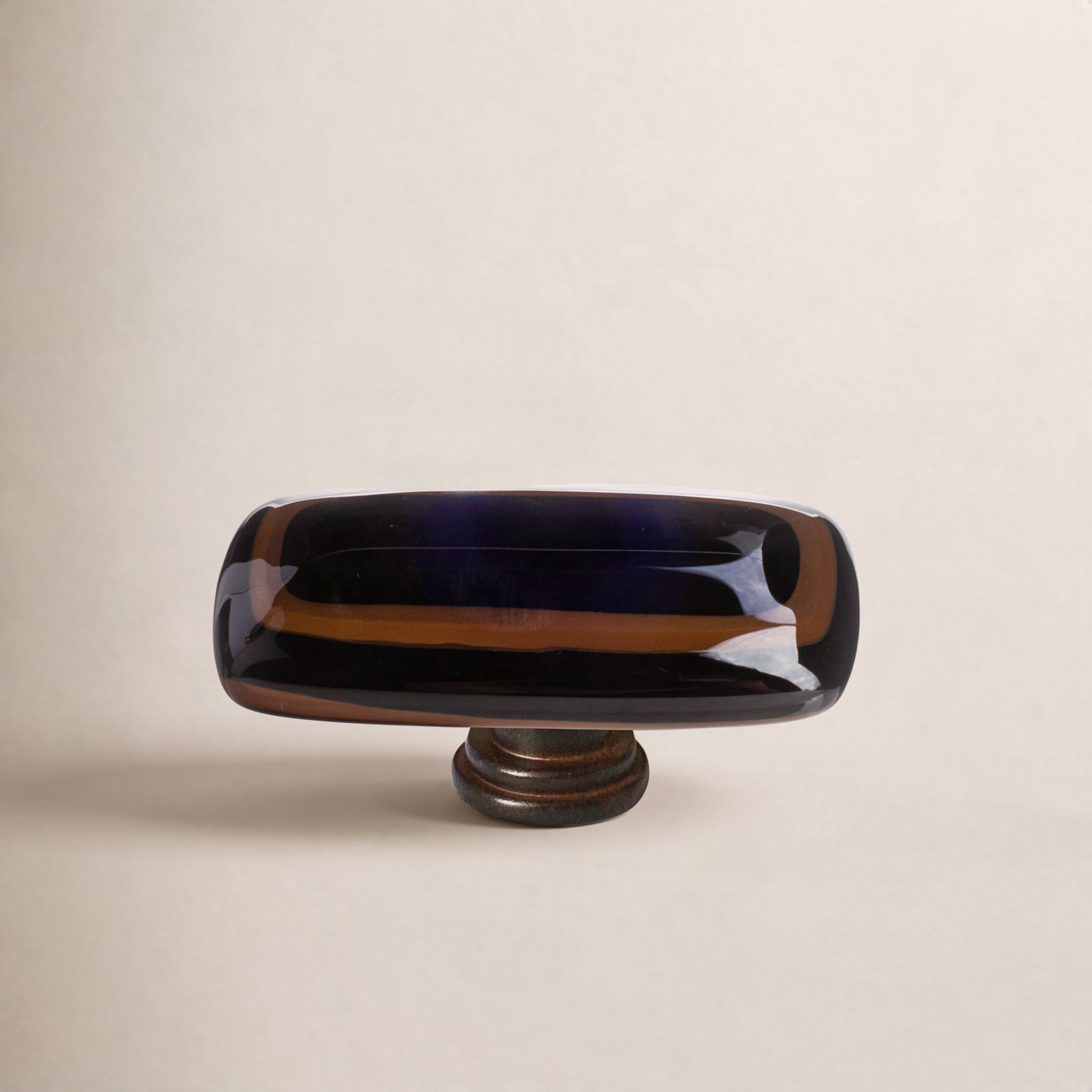 Stratum Rectangular Knob Knob, Woodland/Black, Oil Rubbed Bronze