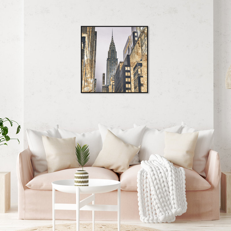 «The City New York Skyscraper Modern», cadre photo, Cadre flottant noir, H 30 po x l 30 po x P 1,75 po