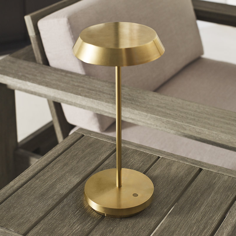 Tepa Accent Rechargeable Table Lamp, Natural Brass