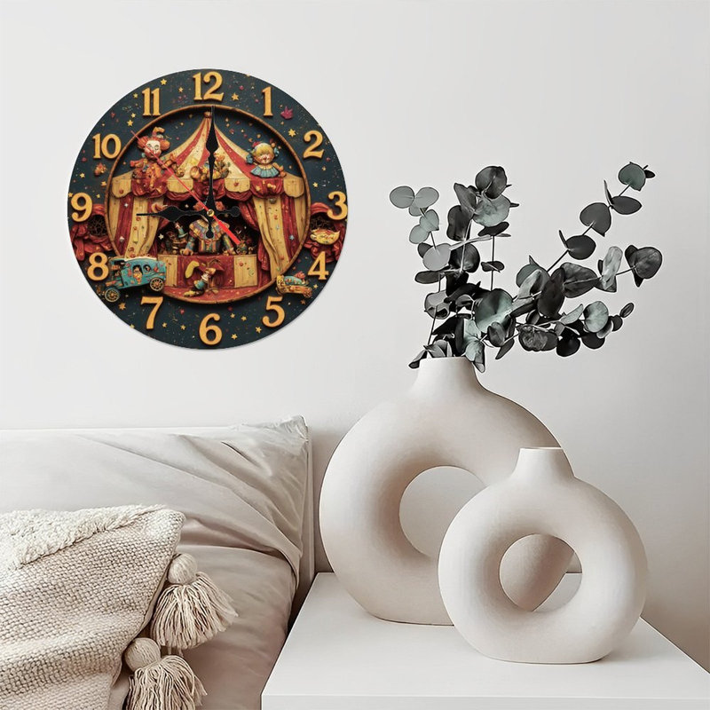 Horloge avec clowns de cirque