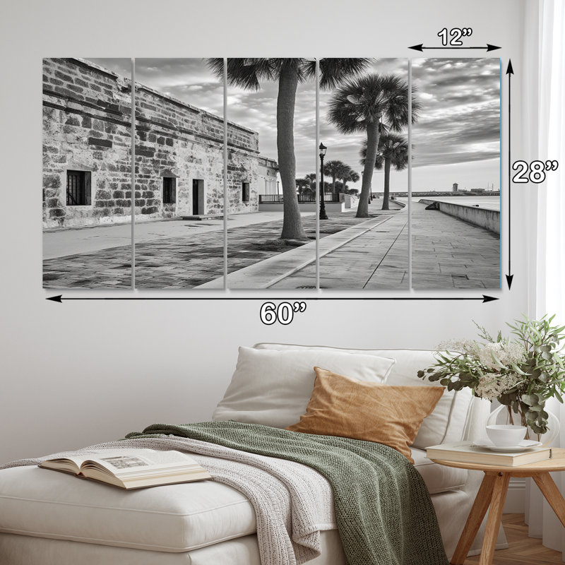 «Black and White Florida Sunshines State I», reproduction sur toile 5 pièces