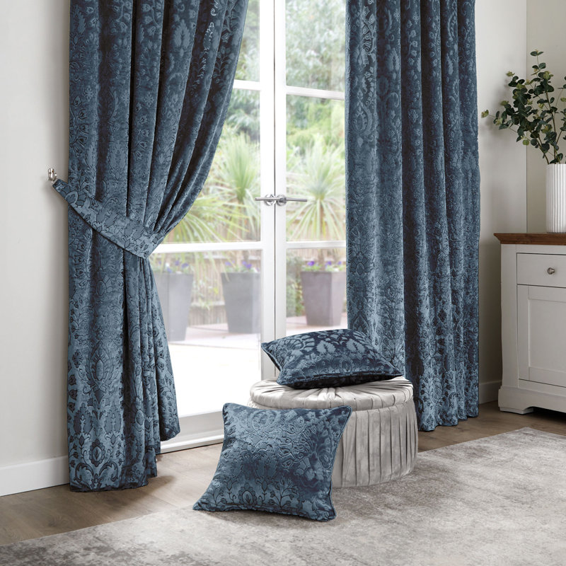 Trinity Floral Blue Square Cushion Cover
