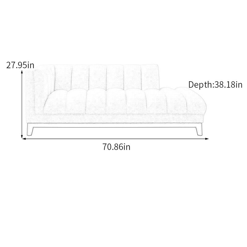 Chaise longue en polaire agneau Sleek Comfy, Orienté à gauche (vu de face)