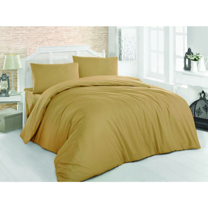 Cotton Duvet Cover, Full Duvet Cover + 2 Standard Pillowcases, Dark Mustard