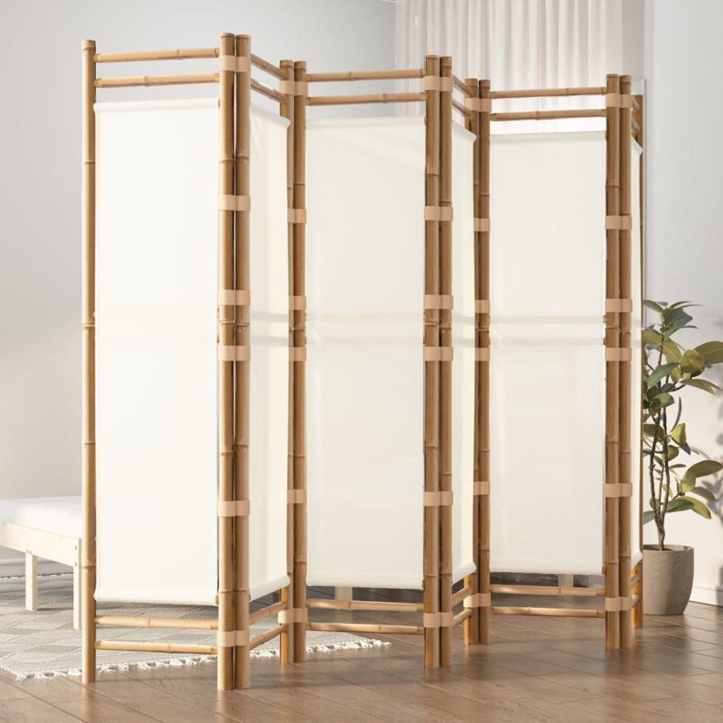Venuti 457.2cm H Folding Room Divider, Cream/White, 6, 180cm W x 240cm L