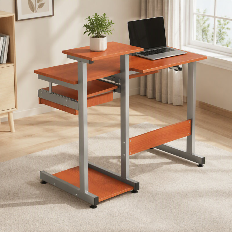 Bureau d'ordinateur complet, fini bois