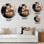 «Gold and Black Marble Expression III», art mural rond abstrait en marbre sur métal-88627983