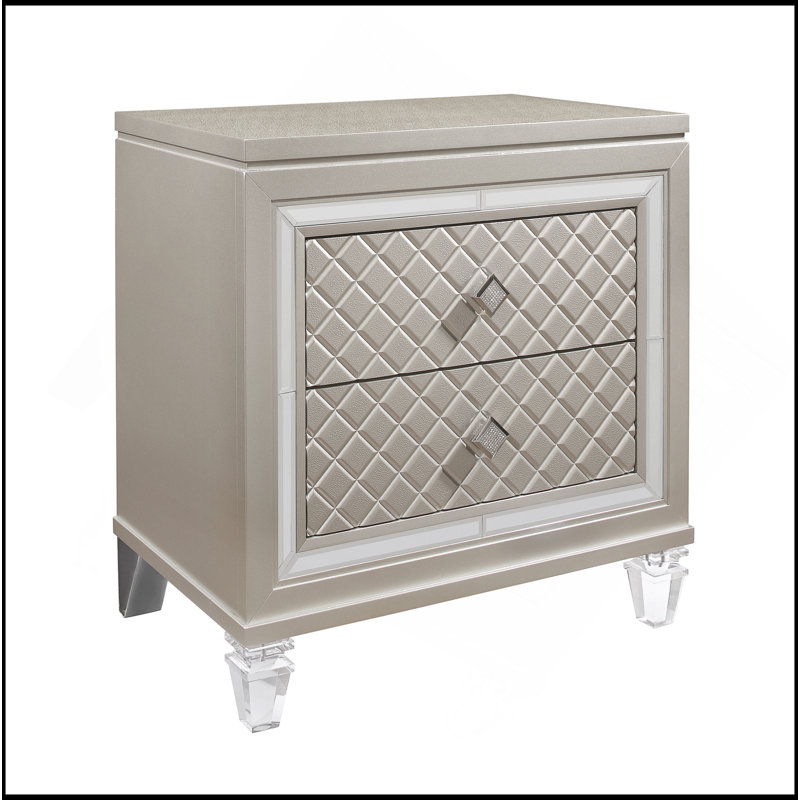 Table de chevet glam champagne