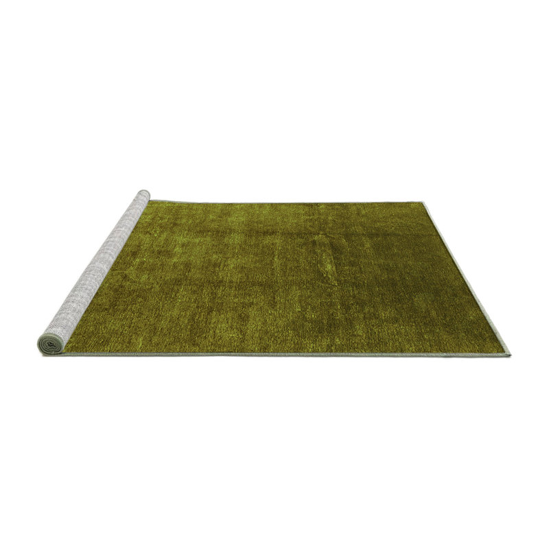 Tapis vert moyen lavable 1230 Mid-Century, Rond 7 pi
