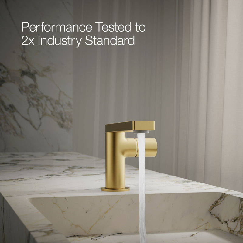 Single-Handle Bathroom Faucet, Vibrant Brushed Moderne Brass