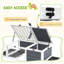 Maison en bois de tortue en bois - grise avec boîte à cachette et plateaux d'interaction faciles avec plateau coulissant