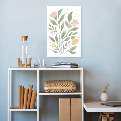 Soft Floral Whimsy Delicate Organic Whimsical Flower Nature Wall Art Print by Martina - Wrapped Canvas Print