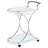 Allen White And Chrome 2-Tier Glass Shelf Metal Bar Cart-1613340222