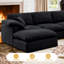 144" Chenille Sectional Corner Sofa 7 Pieces Oversized Comfy Modular Reversible Couch With Upholstered Movable Ottoman-1617735616