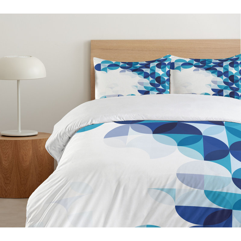 Abstract Coastal Polyester Dots Duvet Cover, Twin