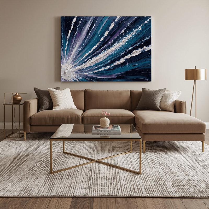 Art mural sur toile bleu, H 11 po x l 14 po