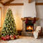 Sapin de Noël artificiel ultra réaliste de 2,74 m (9 pi), préilluminé avec 700 DEL blanc chaud, pommes de pin rustiques, branches articulées pour une installation rapide, grande décoration saisonnière pour la maison-1653683203