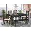 L'ensemble de table de cuisine 6 pièces contient une table de salle à manger rectangulaire avec feuille papillon et 4 chaises de salle à manger en tissu de lin avec un banc, noir