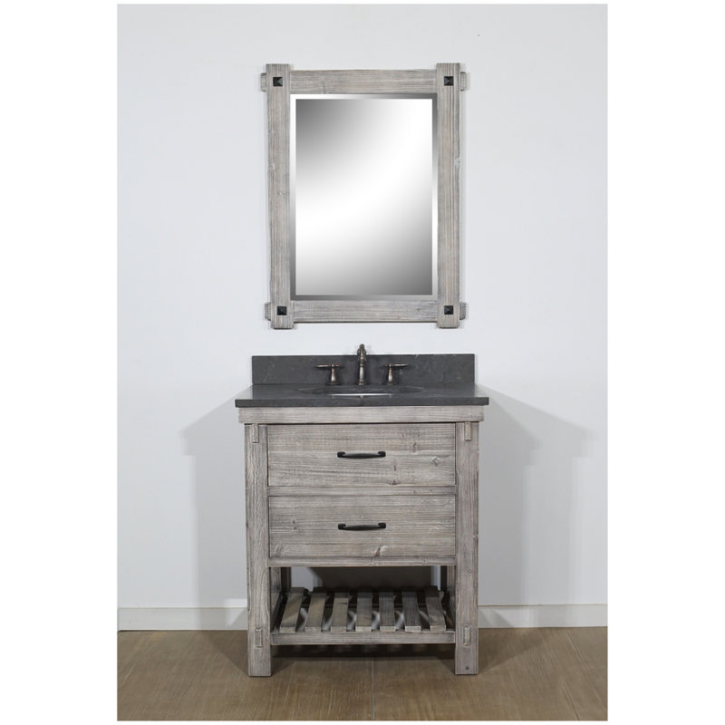 Zakrzewski 31'' Single Bathroom Vanity with Stone Top, Limestone