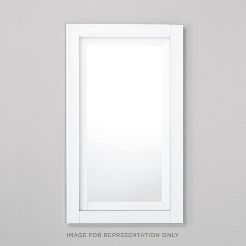 Candre Modern & Contemporary Wall Mirror, White , 39.1" x 23"
