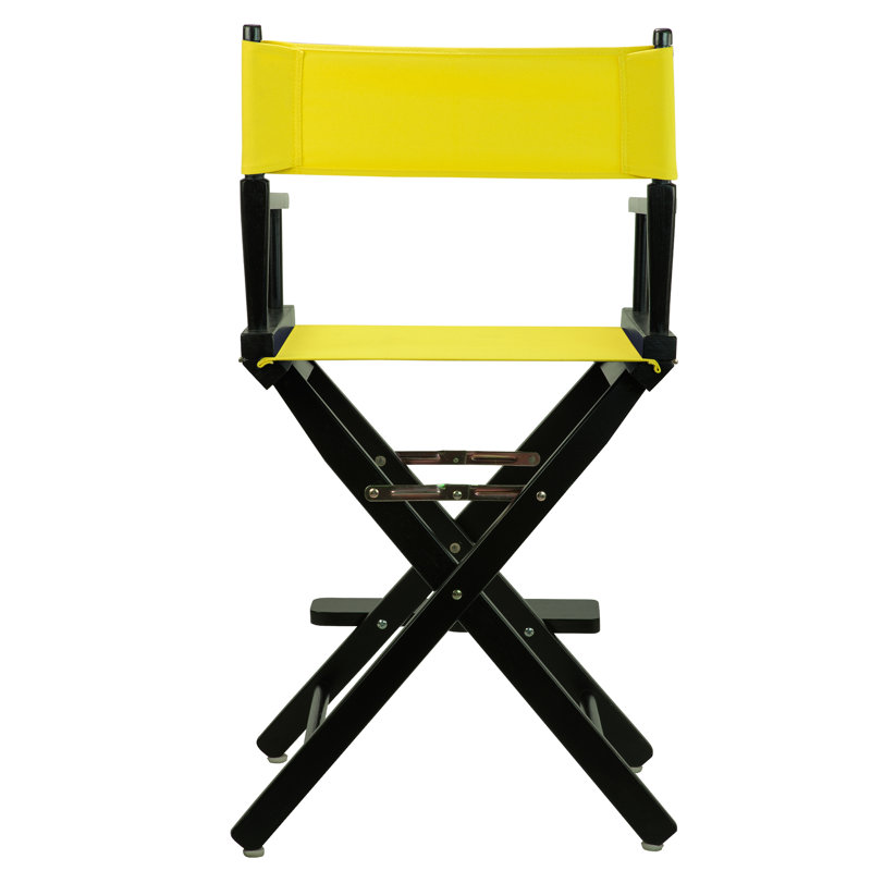 24" Folding Director Chair, Yellow, Black
