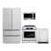 Cosmo 4 Piece Kitchen Appliance Package with French Door Refrigerator , 30'' Electric Freestanding Range , Built-In Dishwasher , and Over-the-Range Microwave