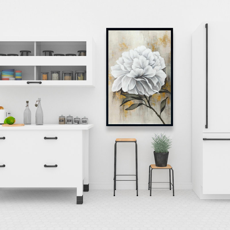 Pivoine blanche, reproduction sur toile