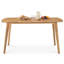 Table de salle à manger en bois massif de 140 cm (55 po) aux bords arrondis, robuste, peut supporter jusqu'à 100 kg (220 lb)