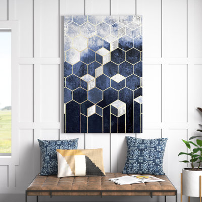 " Abstract Geometic Blues, Modern & Contemporary Blue " by Oliver Gal
