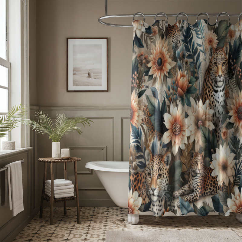 Rideau de douche standard 1 pièce Leopard Spot Craze, H 74 po x l 71 po
