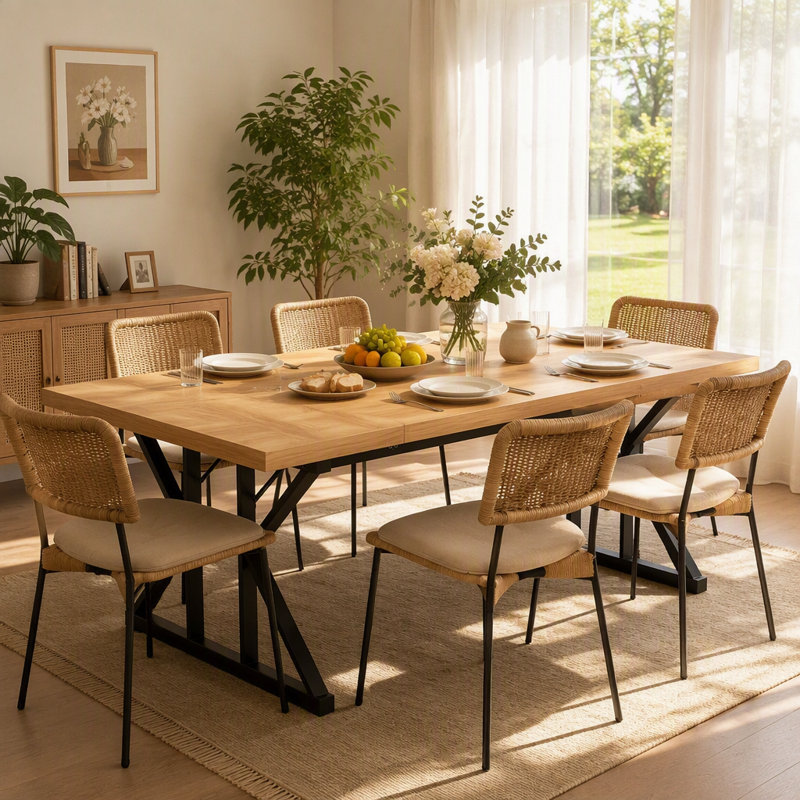 Table de salle à manger, Noyer clair