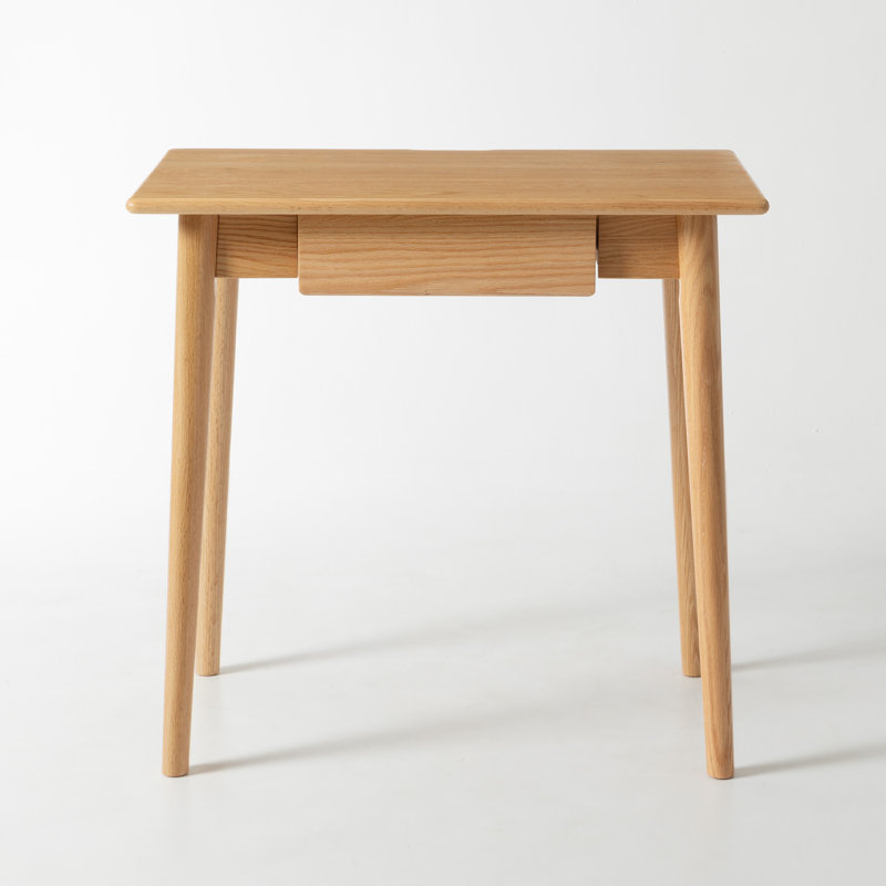 31"W MCM Solid Oak Writing Desk Tapered Angled Legs With Drawer , 31"W, Natural
